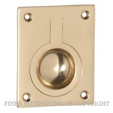 TRADCO 1573 FLUSH RING PULL 50 X 63MM POLISHED BRASS
