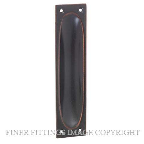 TRADCO 1579 FLUSH PULL 140 X 32MM ANTIQUE COPPER