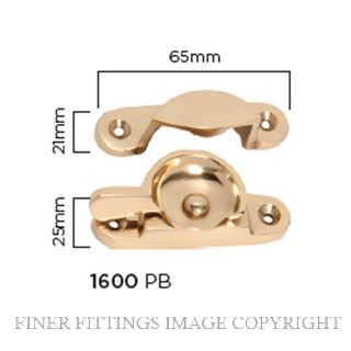 TRADCO 1600 SASH FASTENER POLISHED BRASS