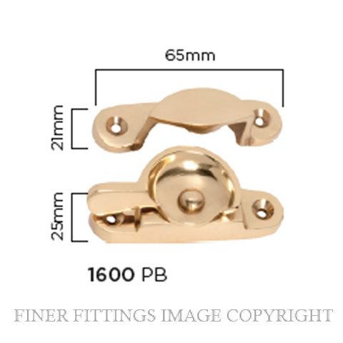 TRADCO 1600 SASH FASTENER POLISHED BRASS