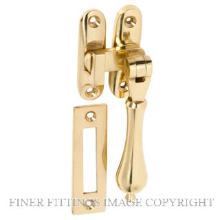 TRADCO 1730 CASEMENT FASTENER TEARDROP POLISHED BRASS