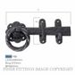 TRADCO 1868 GATE LATCH MI MATT BLACK