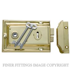 TRADCO 2002 RIM LOCK 155 X 105MM POLISHED BRASS