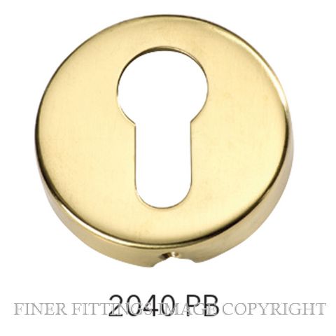 TRADCO 2040 EURO CYLINDER ESCUTCHEON SB POLISHED BRASS