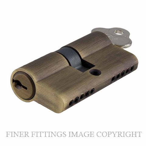 TRADCO 2049 - 2072 DOUBLE KEY EURO CYLINDER ANTIQUE BRASS