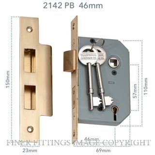 TRADCO 5 LEVER LOCK POLISHED BRASS