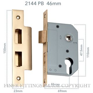 TRADCO 2144 EURO LOCK POLISHED BRASS