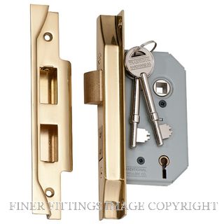TRADCO REBATED 5 LEVER LOCK POLISHED BRASS