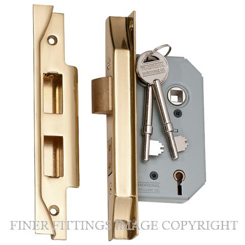 TRADCO 2146 - 2147 REBATED 5 LEVER LOCKS POLISHED BRASS
