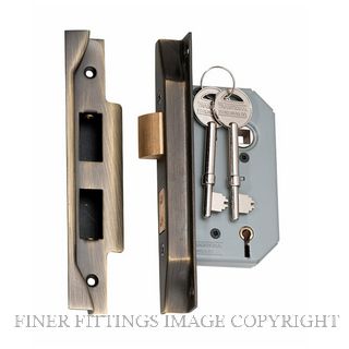 TRADCO REBATED 5 LEVER LOCK ANTIQUE BRASS