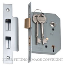 TRADCO 2174-2175 5 LEVER MORTICE LOCKS SATIN CHROME