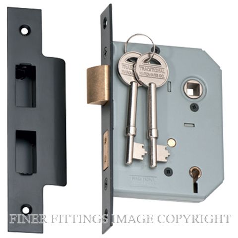 TRADCO 2182-2183 5 LEVER MORTICE LOCKS MATT BLACK