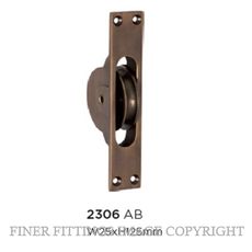 TRADCO 2306 SASH PULLEY ANTIQUE BRASS