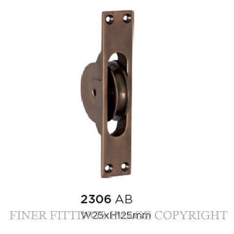 TRADCO 2306 SASH PULLEY ANTIQUE BRASS