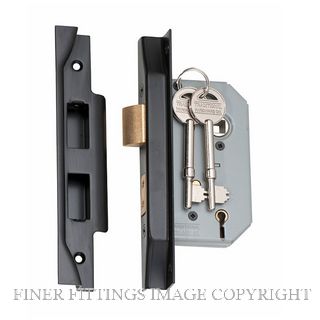 TRADCO 2186 REBATED 5 LEVER LOCK MATT BLACK