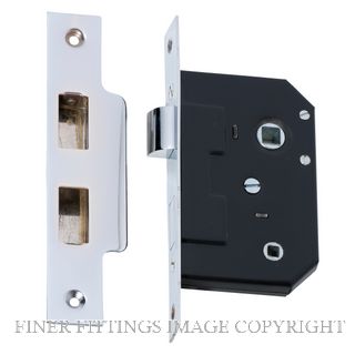 TRADCO 2212 PRIVACY MORTICE LOCK 44MM BACKSET CHROME PLATE