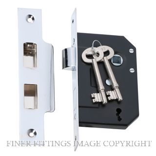TRADCO 2210 3 LEVER MORTICE LOCK 44MM BACKSET CHROME PLATE