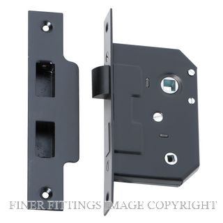 TRADCO PRIVACY MORTICE LOCK 44MM BACKSET MATT BLACK