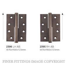 TRADCO 2395 - 2396 LIFT OFF HINGES ANTIQUE BRASS