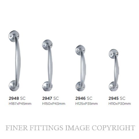 TRADCO 2945 - 2948 PULL HANDLE ON ROSE SATIN CHROME