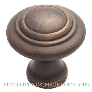 TRADCO 3050 CUPBOARD KNOB DOMED 25MM ANTIQUE BRASS