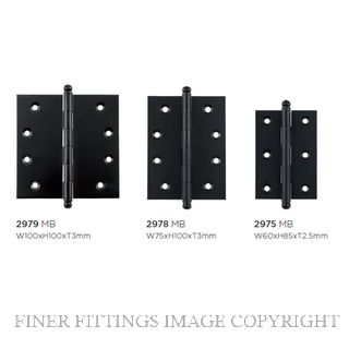 TRADCO TR2975-TR2979 LOOSE PIN BRASS MATT BLACK