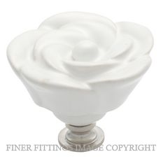 TRADCO 3009 FLOWER KNOB CERAMIC 50MM WHITE-CP