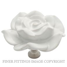 TRADCO 3011 FLOWER KNOB CERAMIC 60MM WHITE-CP