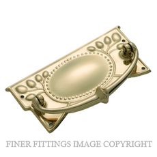 TRADCO 3320 - 3322 CABINET DROP HANDLES POLISHED BRASS