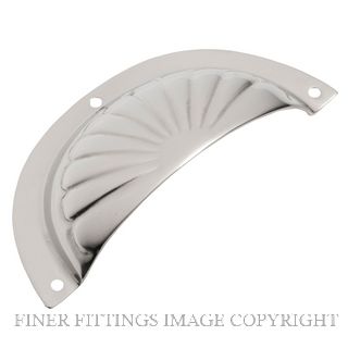 TRADCO 3136 DRAWER PULL FLUTED SB 97 X 40MM POLISHED NICKEL