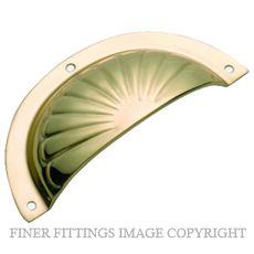 TRADCO 3550 DRAWER PULL FLUTED SB 97 X 40MM POLISHED BRASS