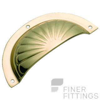 TRADCO 3550 DRAWER PULL FLUTED SB 97 X 40MM POLISHED BRASS