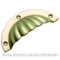 TRADCO 3556 DRAWER PULL FLUTED 90 X 40MM POLISHED BRASS