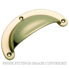 TRADCO 3558 DRAWER PULL PLAIN 100 X 40MM POLISHED BRASS