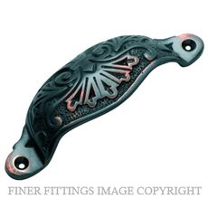 TRADCO 3562 DRAWER PULL 110 X 35MM ANTIQUE COPPER