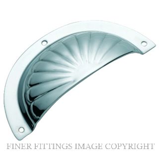 TRADCO 3580 DRAWER PULL FLUTED SB 97 X 40MM CHROME PLATE