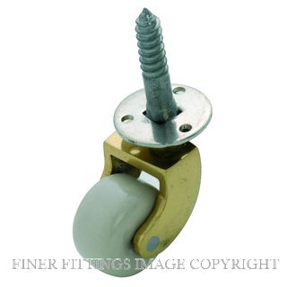 Brass Castor Wheel with Screw Fitting 25mm