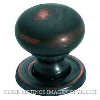 TRADCO 3654 CUPBOARD KNOB SB 19MM ANTIQUE COPPER