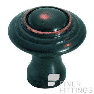 TRADCO 3678 - 3686 DOMED CABINET KNOBS ANTIQUE COPPER