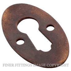 TRADCO 3812 OVAL ESCUTCHEON SB 16 X 28MM ANTIQUE BRASS