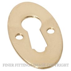 TRADCO 3819 OVAL ESCUTCHEON SB 16 X 28MM POLISHED BRASS