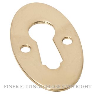 TRADCO 3819 OVAL ESCUTCHEON SB 16 X 28MM POLISHED BRASS