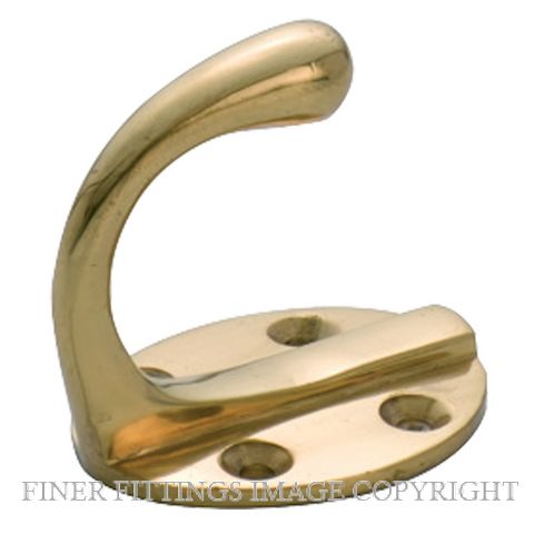 TRADCO 3923 SINGLE ROBE HOOK POLISHED BRASS