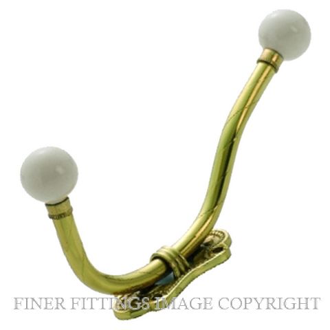 TRADCO 3983 HAT & COAT HOOK PORC. BALL POLISHED BRASS