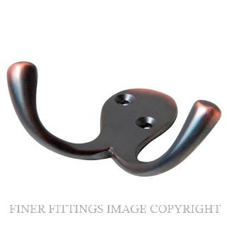 TRADCO 4041 DOUBLE ROBE HOOK ANTIQUE COPPER