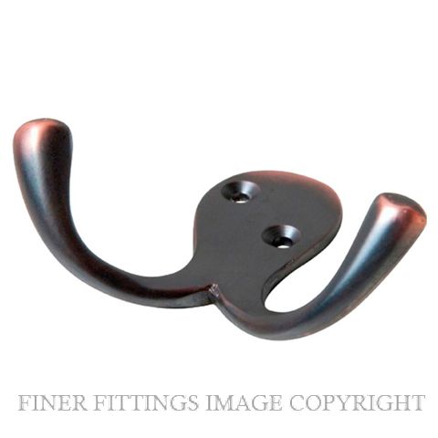 TRADCO 4041 DOUBLE ROBE HOOK ANTIQUE COPPER