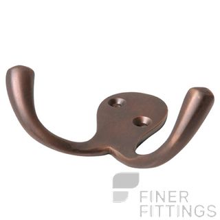TRADCO 4040 DOUBLE ROBE HOOK ANTIQUE BRASS