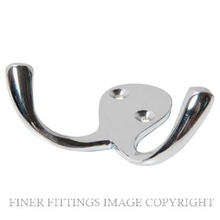 TRADCO 4042 DOUBLE ROBE HOOK CHROME PLATE