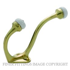 HAT-COAT ROBE HOOKS POLISHED BRASS