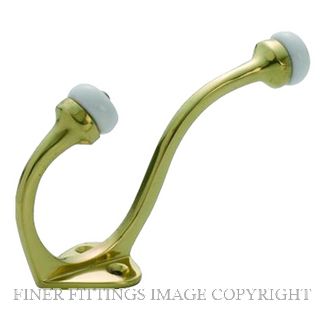 TRADCO 3970 HAT & COAT HOOK PORC. TIP POLISHED BRASS